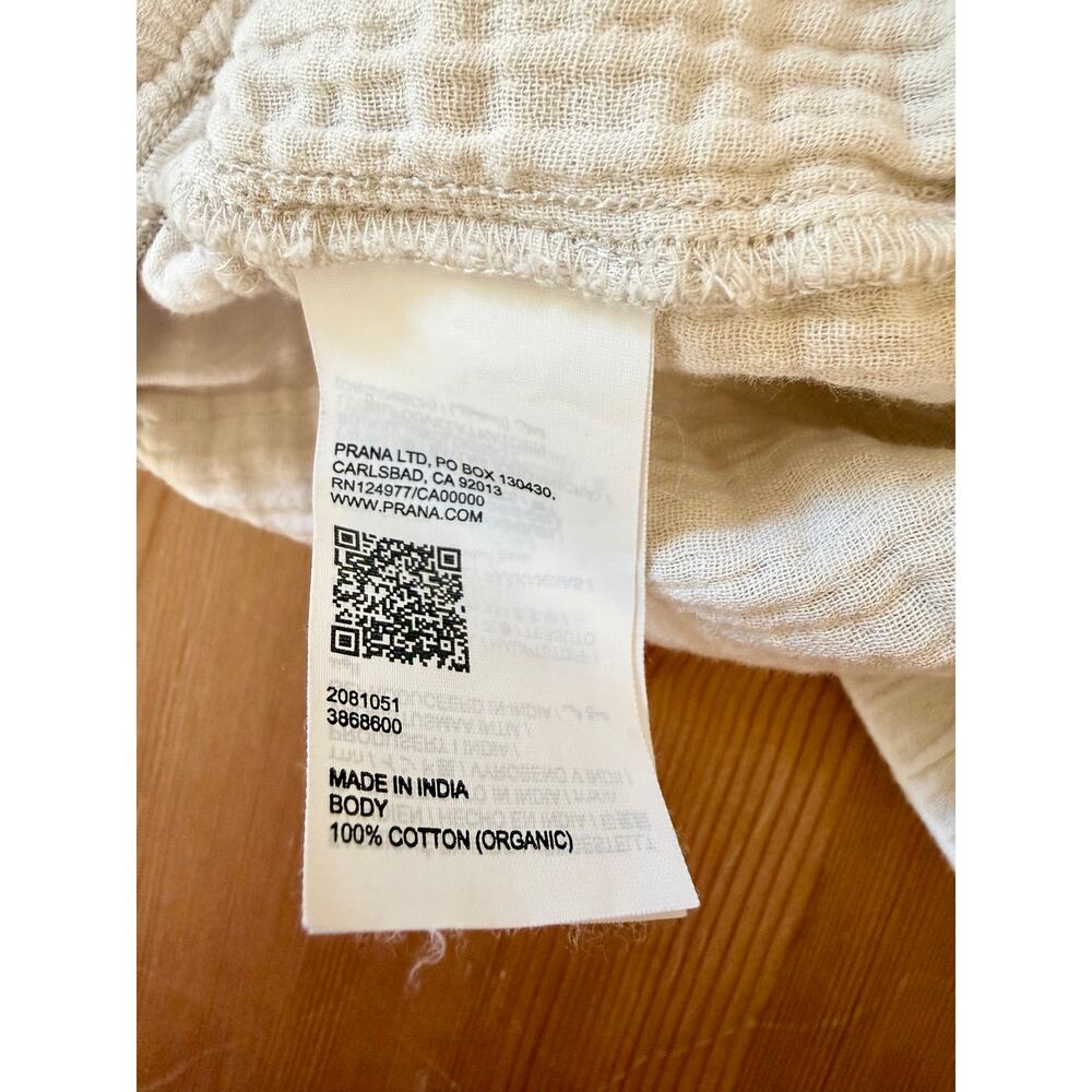 Prana Hideaways Shorts Organic Cotton Gauze Ivory Frayed Hem Size Small - Picture 6 of 10